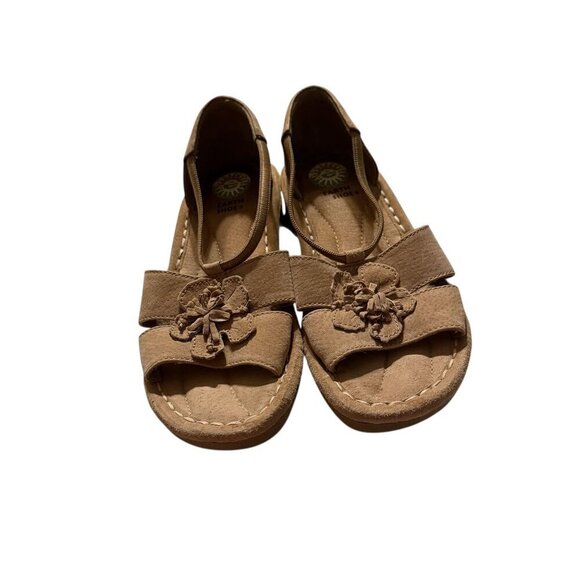 Earth Tan Floral Open-Toe Womens Sandals With Cushioned Sole size 7 - Picture 2 of 9